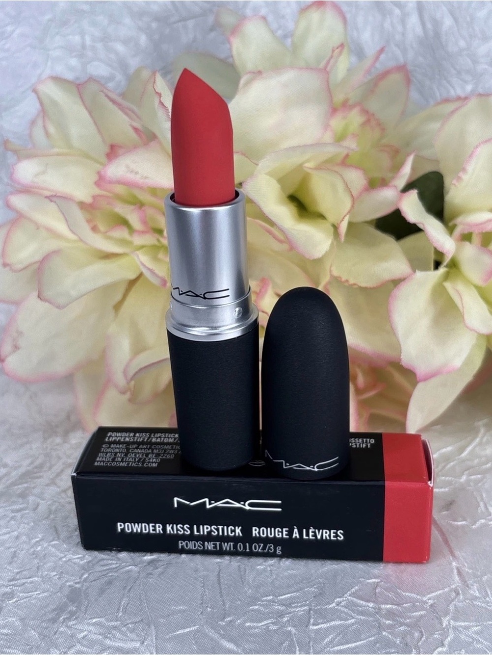 MAC Powder Kiss Lipstick - 308 Mandarin O - Full Size NIB Disc